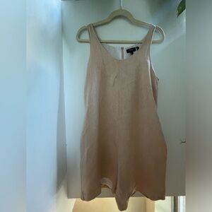 Theory | Herringbone Linen Romper Short-Light Peach | Sz2
